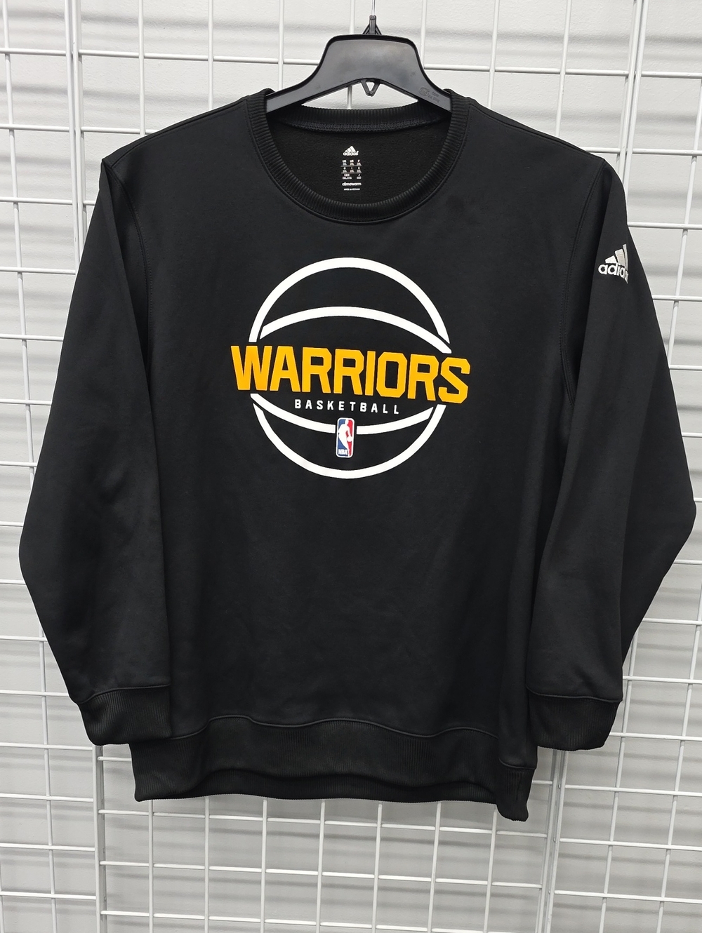 adidas NBA Golden State Warriors Black Crewneck Sweatshirt 2XL Size.